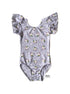 Gray Rainbow Unicorn & Hearts Flutter Sleeve Leotard