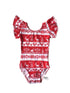Dashing Through the Snow Flutter Sleeve Leotard