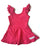 Strawberry Flutter Sleeve Skirted Leotard - Scoop Back