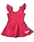 Strawberry Flutter Sleeve Skirted Leotard - Scoop Back