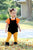Orange Flutter Sleeve Leotard