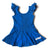 Jewel Blue Flutter Sleeve Skirted Leotard - Scoop Back