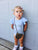 Baby Blue Flutter Sleeve Leotard