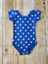 Blue with White Stars Cap Sleeve Leotard
