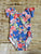 Blue Floral Cap Sleeve Leotard