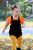 Orange Flutter Sleeve Leotard