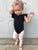 Black Flutter Sleeve Leotard