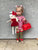 Red & White Stripe Long Sleeve Leotard