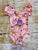Pink & Purple Floral Flutter Sleeve Leotard
