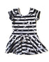 Striped Jack Cap Sleeve Skirted Leotard (read description) - Scoop Back