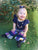 Navy Flutter Sleeve Leotard