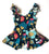 Navy Floral Flutter Sleeve Skirted Leotard - Scoop Back