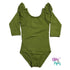 Olive Long Sleeve with Triple Ruffle Leotard