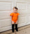 Orange Flutter Sleeve Leotard