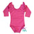 Hot Pink Long Sleeve with Triple Ruffle Leotard