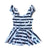 Striped Jack Flutter Sleeve Skirted Leotard (read description) - Scoop Back