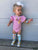 Pink & White Stripe Flutter Sleeve Leotard
