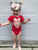 Red Flutter Sleeve Leotard