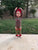 Red & Green Stripe Long Sleeve Leotard