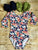 Navy Floral Long Sleeve Leotard