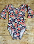 Navy Floral Long Sleeve Leotard