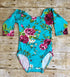 Teal Floral Long Sleeve